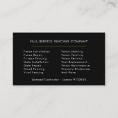 Fencing Residential and Commercial  Visitekaartje (Achterkant)