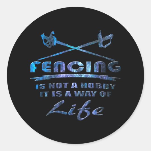 Fencing Ronde Sticker (Voorkant)