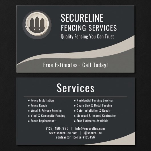 Fencing Services Visitekaartje
