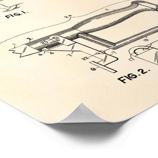 Fencing Swords 1970 Patent Art Old Peper Poster (Hoek)