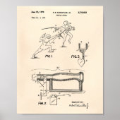 Fencing Swords 1970 Patent Art Old Peper Poster (Voorkant)