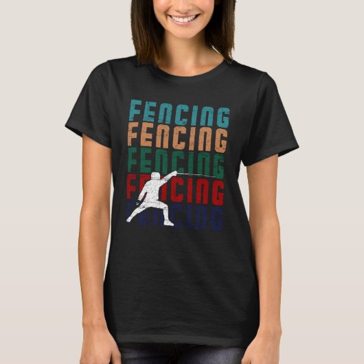 Fencing Vintage Retro Design Fencer T-shirt (Voorkant)