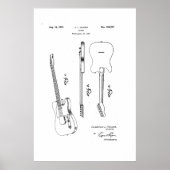 Fender telecaster gitaar  patent muur kunst poster (Voorkant)