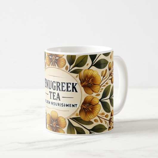 Fenegriek Tea Design AI kunst Koffiemok (Voorkant rechts)