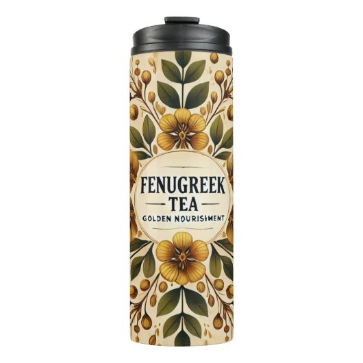 Fenegriek Tea Design AI kunst Thermosbeker (Voorkant)