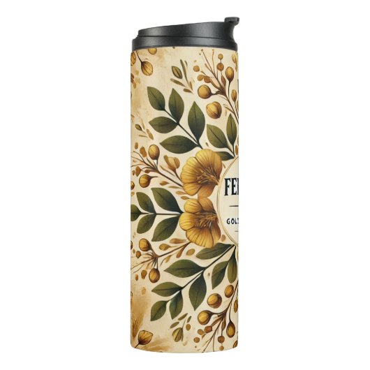 Fenegriek Tea Design AI kunst Thermosbeker (Gedraaid links)