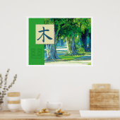 Feng Shui: Bagua-Afbeeldingen: Houtlandschap Poster (Keuken)