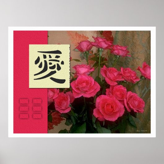 Feng Shui: Bagua Afbeeldingen: Love Floral Poster (Voorkant)