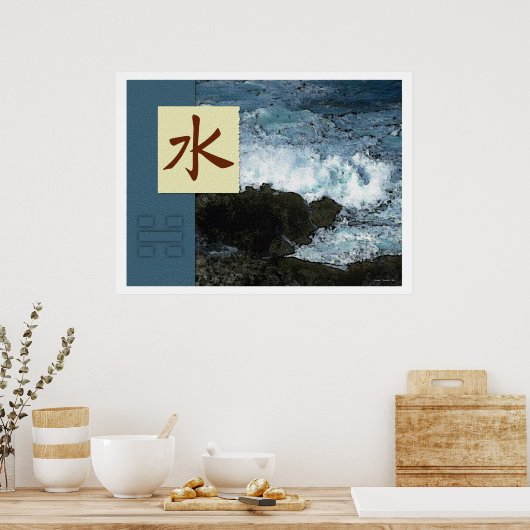 Feng Shui: Bagua-Afbeeldingen: waterlandschap Poster (Keuken)