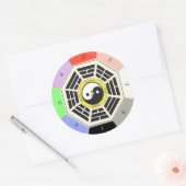 Feng Shui Bagua - drie inch - 8 cm Ronde Sticker (Envelop)