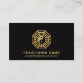 Feng Shui Bagua kaart zwart en goud Visitekaartje (Voorkant)