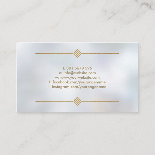 Feng Shui Bagua luxedoud goud en parels Visitekaartje (Achterkant)