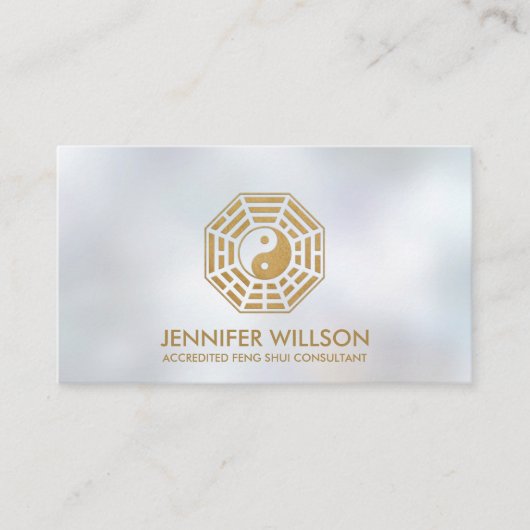 Feng Shui Bagua luxedoud goud en parels Visitekaartje (Voorkant)