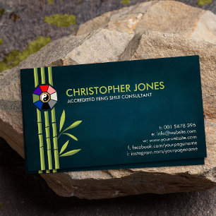 Feng Shui Bagua/Pakua en Lucky bamboo Visitekaartje