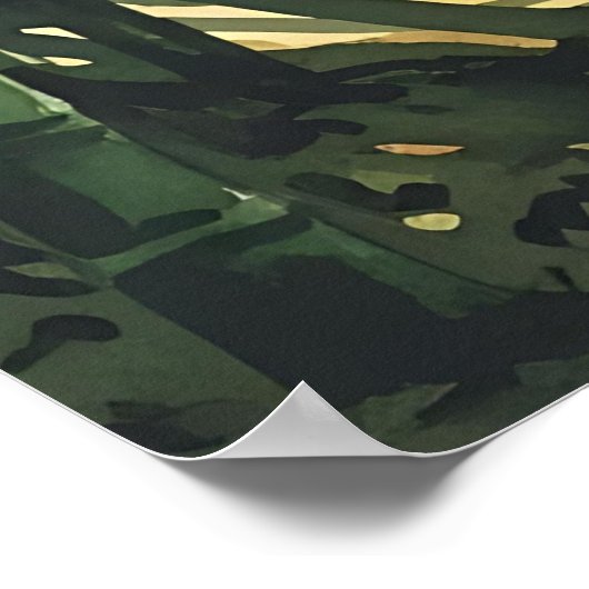 Feng Shui Bamboo Waterverf Schilderij Poster (Hoek)