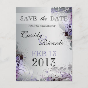 Feng Shui Bloeit Van Paarse En Zilveren Tonen Aankondigingskaart