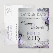 Feng Shui Bloeit Van Paarse En Zilveren Tonen Aankondigingskaart (Voorkant / Achterkant)