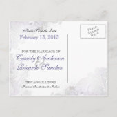 Feng Shui Bloeit Van Paarse En Zilveren Tonen Aankondigingskaart (Achterkant)