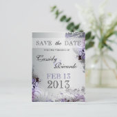 Feng Shui Bloeit Van Paarse En Zilveren Tonen Aankondigingskaart (Staand voorkant)