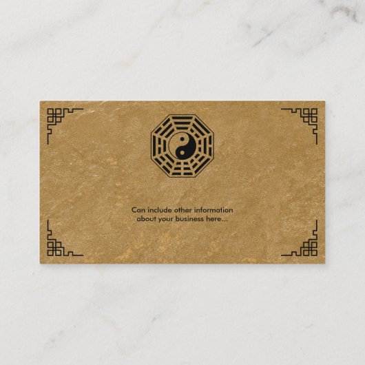 Feng Shui Calligraphy Symbol and Bagua Visitekaartje (Achterkant)