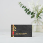 Feng Shui Calligraphy Symbol Lucky Bamboo Visitekaartje (Staand voorkant)