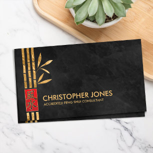 Feng Shui Calligraphy Symbol Lucky Bamboo Visitekaartje