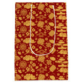 Feng Shui Chic voor Year of the Dragon Chinese Red Medium Cadeauzakje (Achterkant)