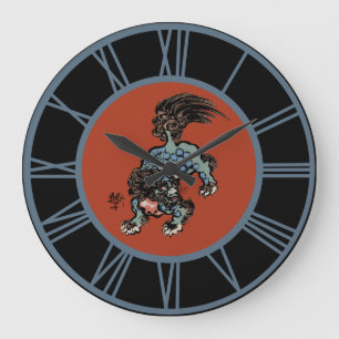 Feng Shui Chinese Shi Leeuw Blauwe Cijfers Grote Klok