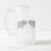 Feng Shui Double Elephant - B&W Matglas Bierpul (Links)