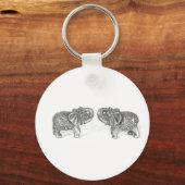 Feng Shui Double Elephant - B&W Sleutelhanger (Voorkant)