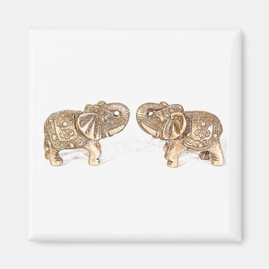 Feng Shui Double Elephant Magneet (Voorkant)