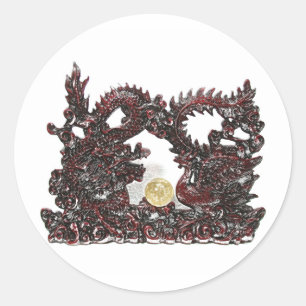 Feng Shui Dragon & Phoenix Ronde Sticker
