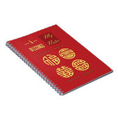 Feng Shui - Four Blessings Red Notitieboek (Rechterzijde)