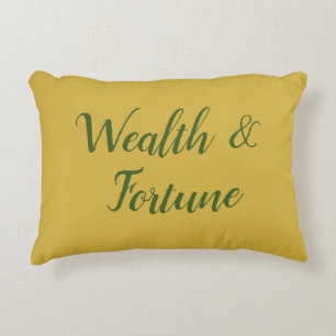 Feng Shui Gold en Green "Wealth & Fortune" Accent Kussen