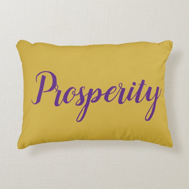 Feng Shui Gold & Paarse "ProWelvaart" Accent Pillo Kussen (Voorkant)
