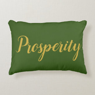 Feng Shui Green & Gold "Prosperity" Accent Pillow Accent Kussen