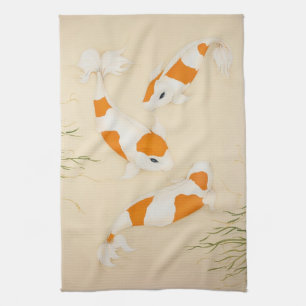 Feng Shui Koi vishanddoek Theedoek