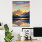 Feng Shui Mountain Sunrise Poster (Thuiskantoor)