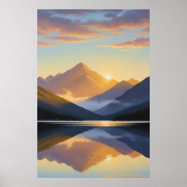 Feng Shui Mountain Sunrise Poster
