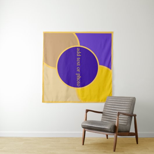 Feng Shui Northwest Paars, Yellow en Beige Wandkleed (In Situ (horizontaal))