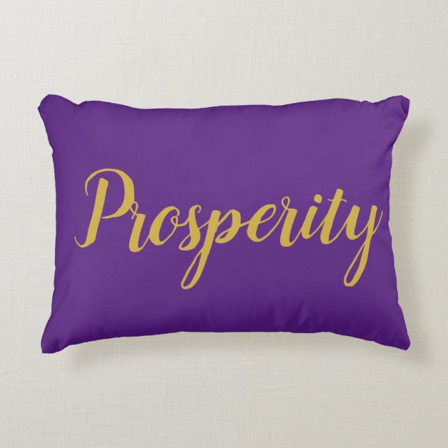 Feng Shui Paars & Gold "Prosperity" Accent Pillow Kussen (Voorkant)