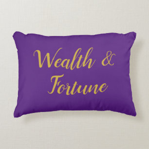 Feng Shui Paars & Gold "Wealth & Fortune" Accent Kussen