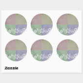 Feng Shui stijl met bloemen Ronde Sticker (Vel)