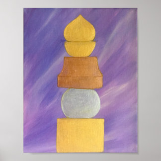 Feng Shui Tri-kleurige 5 Element Pagoda Poster