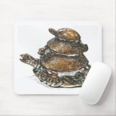 Feng Shui Triple Turtle - Gold Muismat (Met muis)