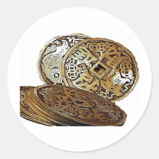 FENG SHUI WEALTH-MUNTEN RONDE STICKER