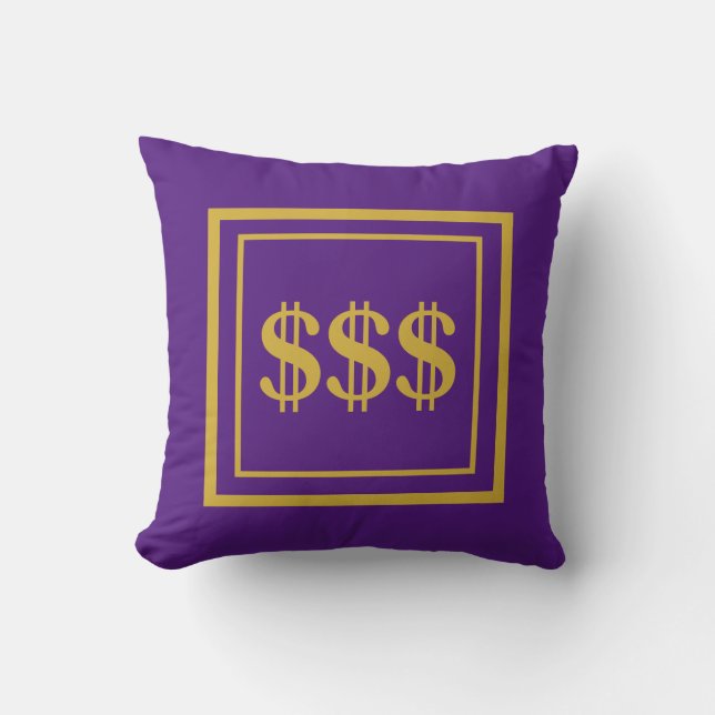 Feng Shui Welvaart Paars & Gold Sierkussen (Voorkant)