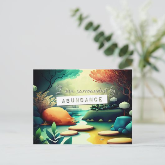 Feng Shui Wet van Aantrekking Overvloed Affirmatie Briefkaart (Staand voorkant)