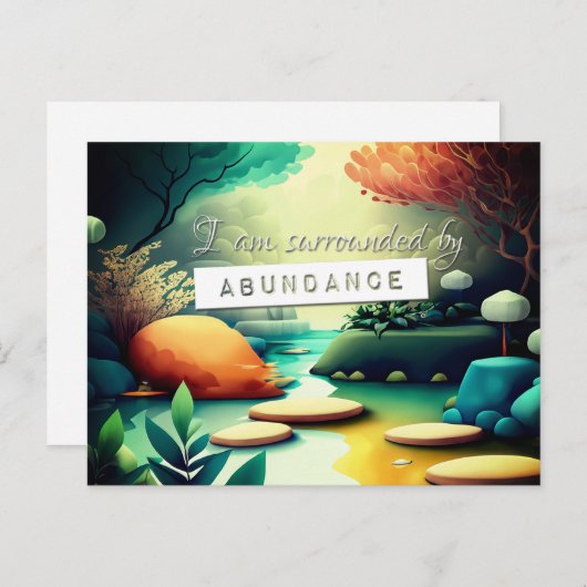 Feng Shui Wet van Aantrekking Overvloed Affirmatie Briefkaart (Voorkant / Achterkant)