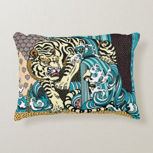 Feng Shui White Tiger Accent Pillow Kussen
